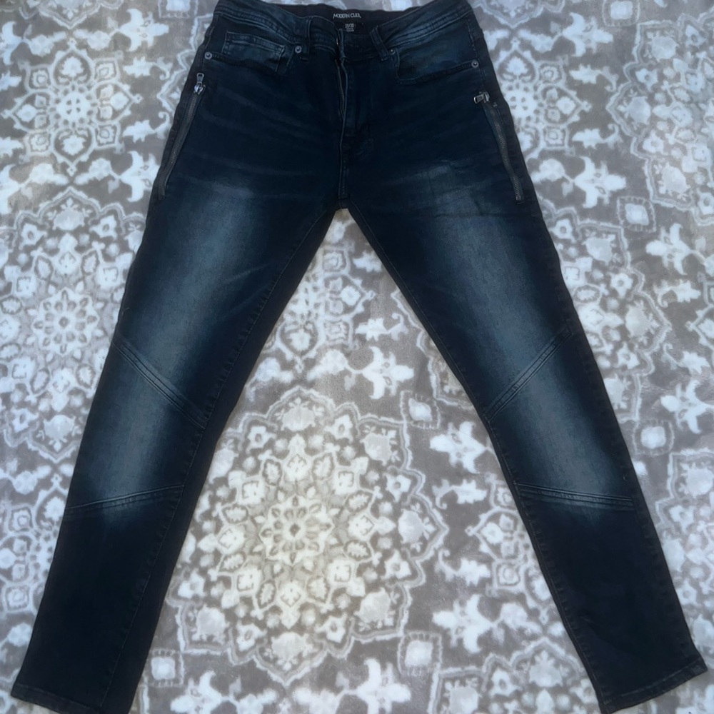 Dark Blue Jean with 2 extra zipper pockets under the regular pockets